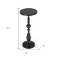 23" Bronze Metal Round Pedestal End Table