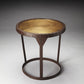 24" Copper and Bronze Metal Round Pedestal End Table