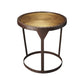 24" Copper and Bronze Metal Round Pedestal End Table
