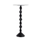 25" White and Black Marble and Aluminum Round Pedestal End Table