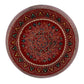 18" Red Iron Hand Painted Floral Round Drum End Table