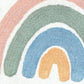 32" White Blue And Pink Cotton Rainbows Round Youthful Bath Rug