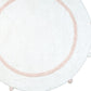 32" Light Pink And White Cotton Round Geometric Bath Rug