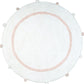 32" Light Pink And White Cotton Round Geometric Bath Rug