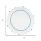 32" Baby Blue And White Cotton Round Geometric Bath Rug