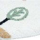 32" White Yellow And Red Cotton Cars Round Youthful Bath Rug