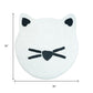 32" Black And White Cotton Cat Shaped Youthful Bath Rug