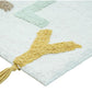 32" Blue White And Yellow Cotton Hello Lovely Youthful Bath Rug