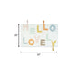 32" Blue White And Yellow Cotton Hello Lovely Youthful Bath Rug