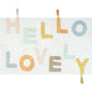 32" Blue White And Yellow Cotton Hello Lovely Youthful Bath Rug