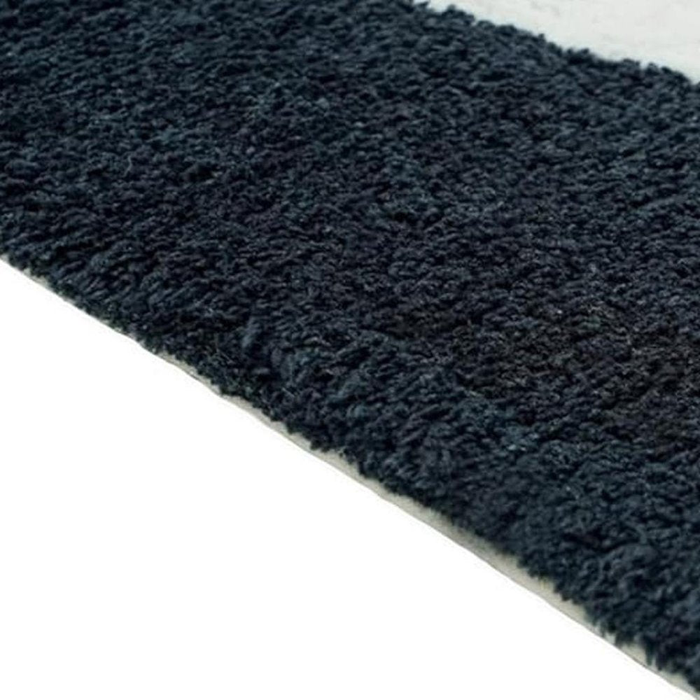 32" White Black And Pink Cotton Cow Youthful Bath Rug