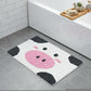 32" White Black And Pink Cotton Cow Youthful Bath Rug