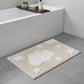 32" White And Beige Cotton Clouds and Stars Youthful Bath Rug