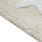 32" White And Beige Cotton Clouds and Stars Youthful Bath Rug