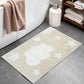 32" White And Beige Cotton Clouds and Stars Youthful Bath Rug