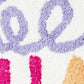 32" White Purple And Green Cotton Be Happy Youthful Bath Rug