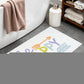 32" White Purple And Green Cotton Be Happy Youthful Bath Rug