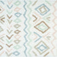 32" Blue Brown And White Cotton Geometric Bath Rug