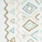 32" Blue Brown And White Cotton Geometric Bath Rug
