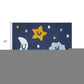 32" White Blue And Yellow Cotton Clouds and Stars Youthful Bath Rug