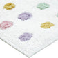 32" White Purple And Pink Cotton Polka Dots Bath Rug