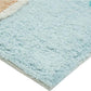 32" Blue Tan And White Cotton Seashells And Coral Bath Rug