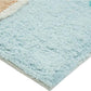 32" Blue Tan And White Cotton Seashells And Coral Bath Rug