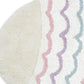 32" White Pink And Purple Cotton Fish Shaped Youthful Bath Rug