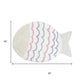 32" White Pink And Purple Cotton Fish Shaped Youthful Bath Rug