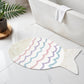 32" White Pink And Purple Cotton Fish Shaped Youthful Bath Rug