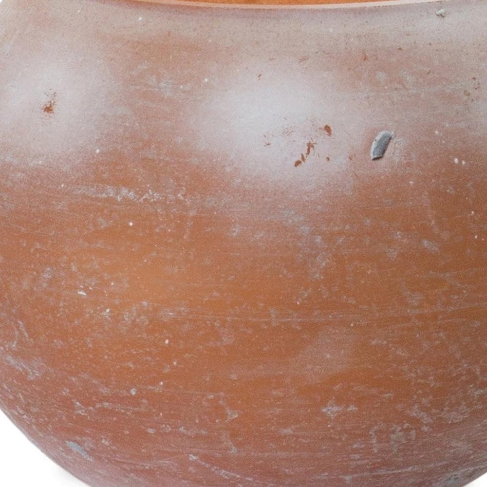 Set of Two Pink And Brown Distressed Abstract Glass Tabletop Votive Candle Holders