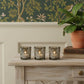 Set of Three Gray Distressed Floral Glass Tabletop Votive Candle Holders