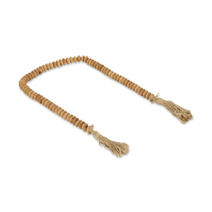 36" Brown Rope And Wood Hand Painted Decorative Tassel