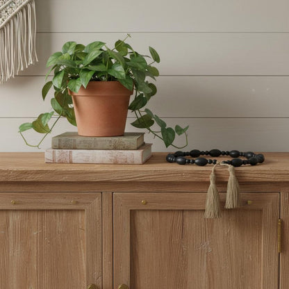 36" Dark Blue Wood Hand Painted Decorative Tassel