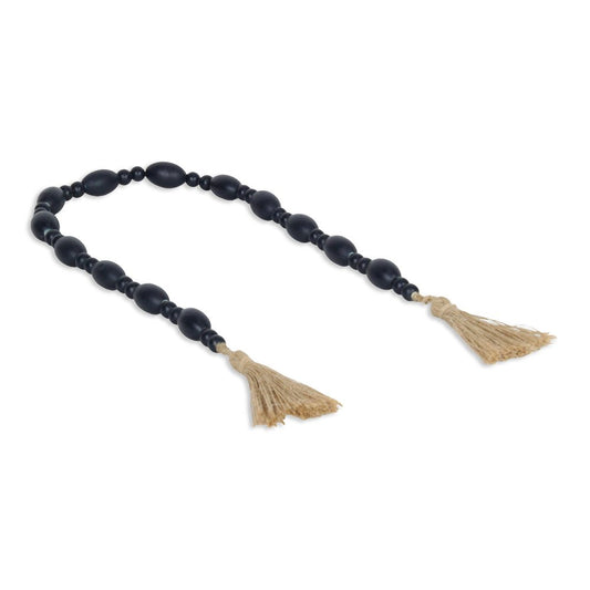 36" Dark Blue Wood Hand Painted Decorative Tassel