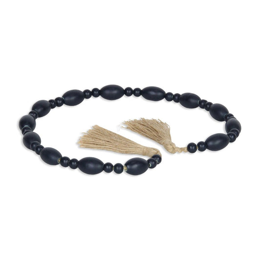 36" Dark Blue Wood Hand Painted Decorative Tassel