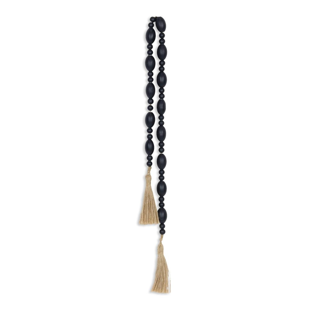 36" Dark Blue Wood Hand Painted Decorative Tassel