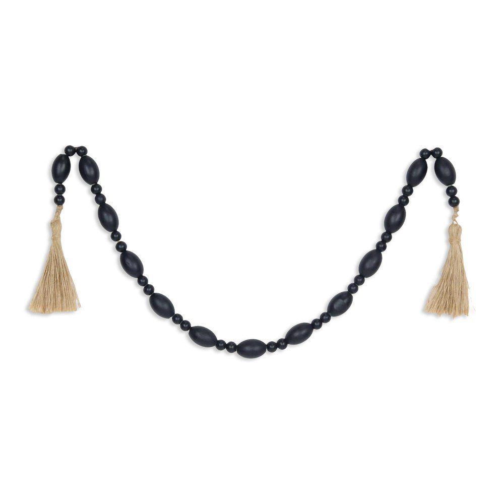 36" Dark Blue Wood Hand Painted Decorative Tassel