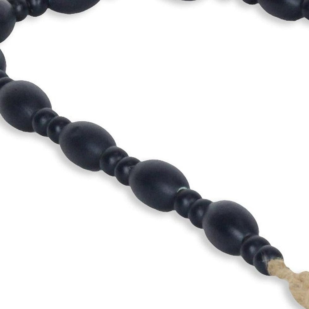 36" Dark Blue Wood Hand Painted Decorative Tassel