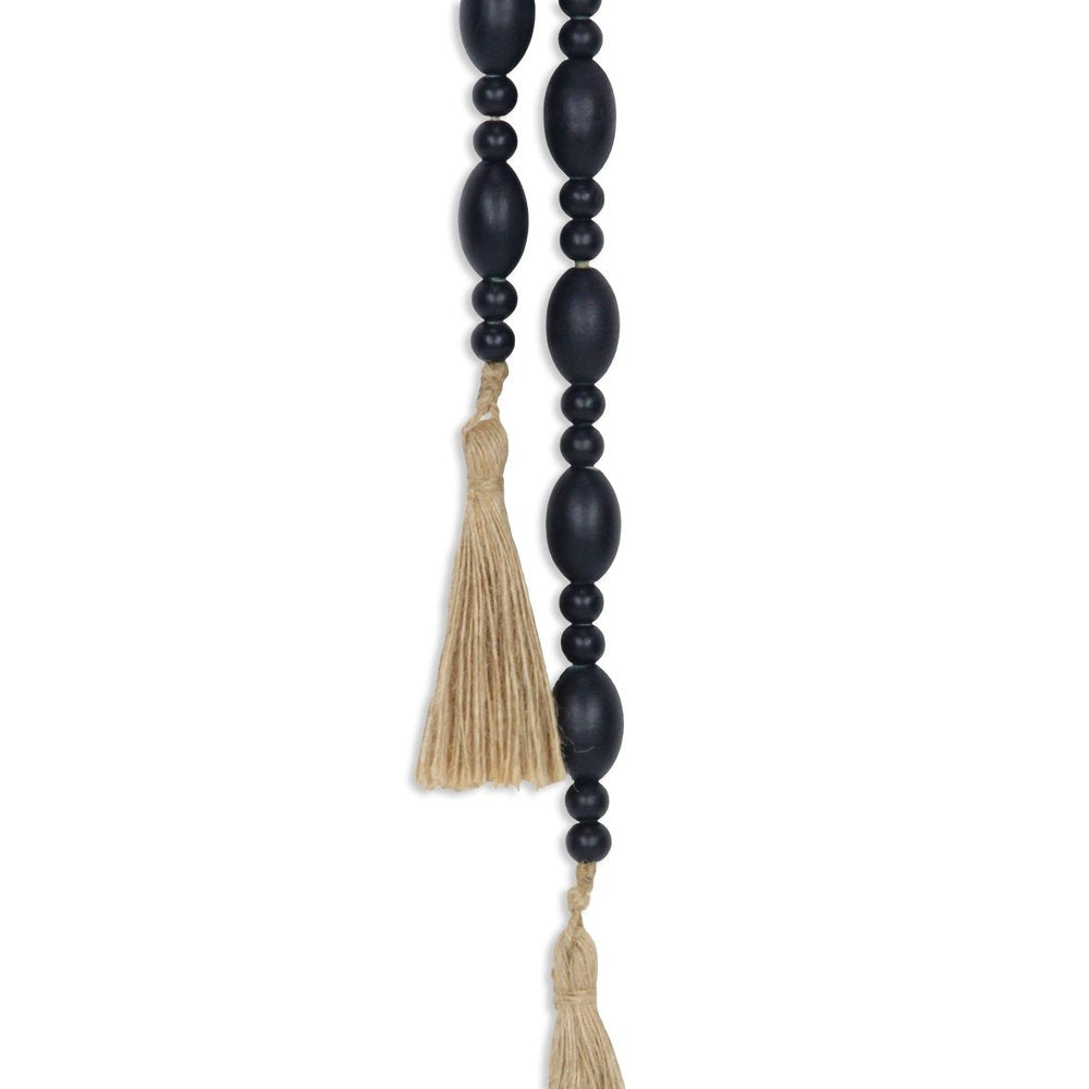 36" Dark Blue Wood Hand Painted Decorative Tassel