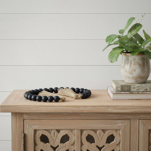 24" Dark Blue Wood Hand Painted Decorative Tassel