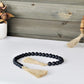 24" Dark Blue Wood Hand Painted Decorative Tassel