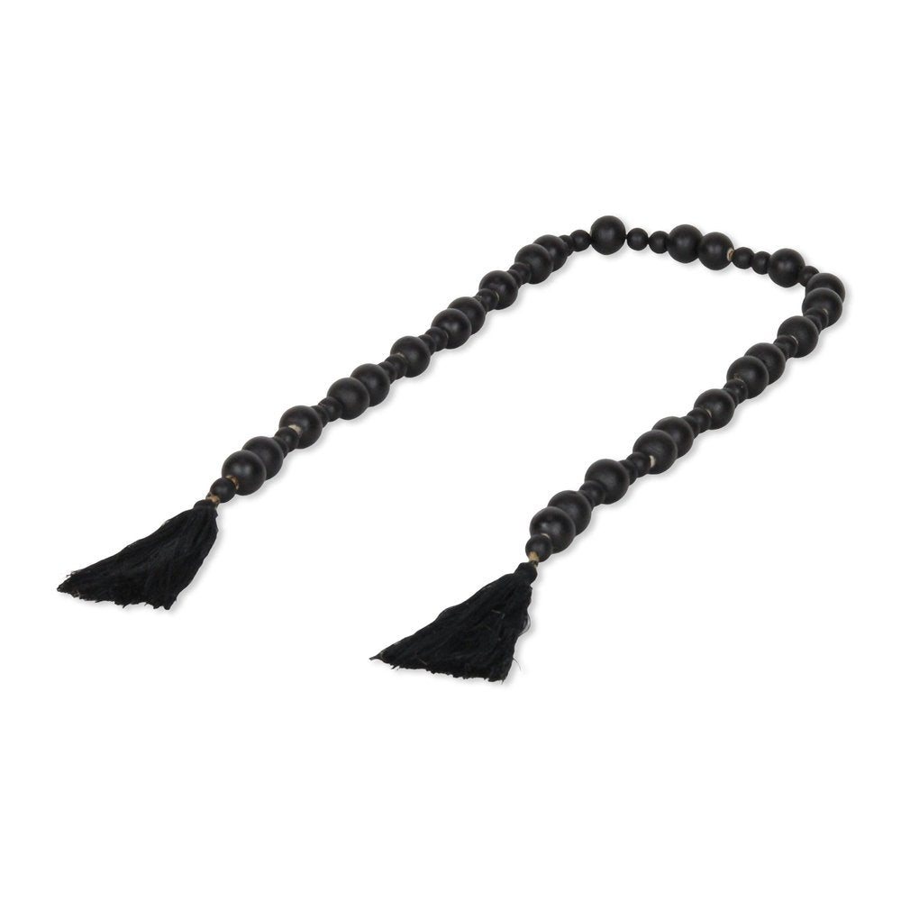 42" Black Wood Hand Painted Decorative Tassel