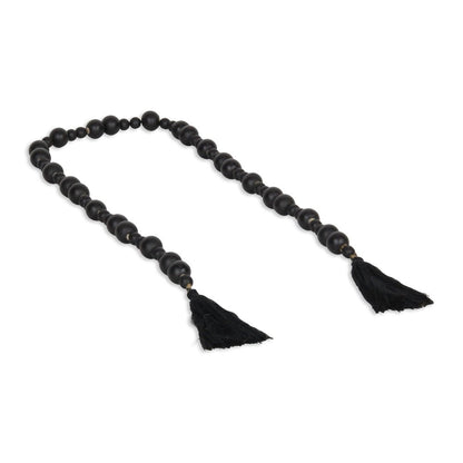 42" Black Wood Hand Painted Decorative Tassel