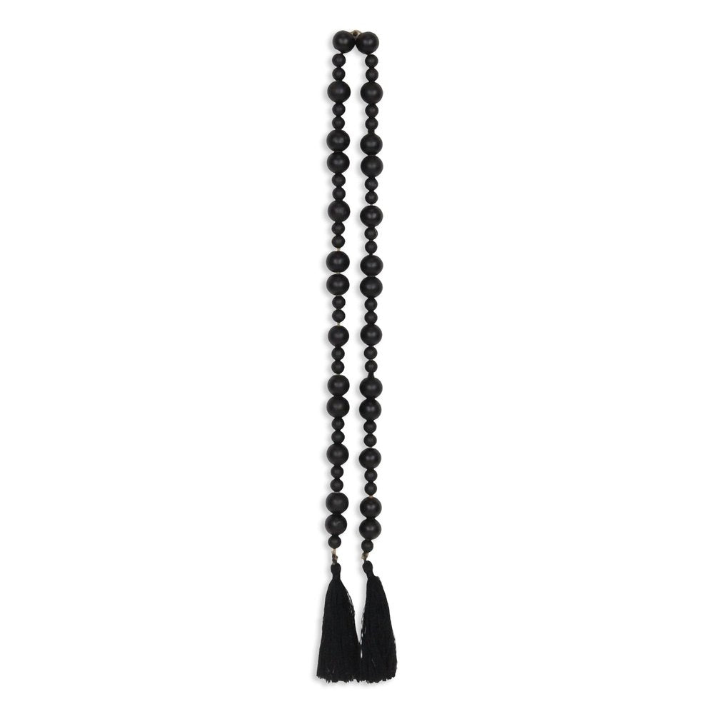42" Black Wood Hand Painted Decorative Tassel