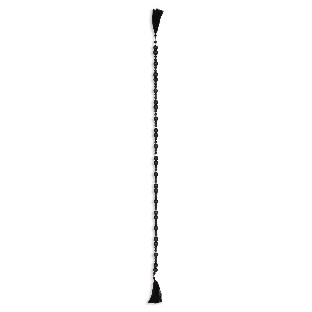 42" Black Wood Hand Painted Decorative Tassel