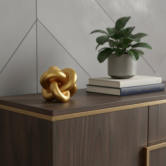 5" Gold Resin Knot Tabletop Sculpture
