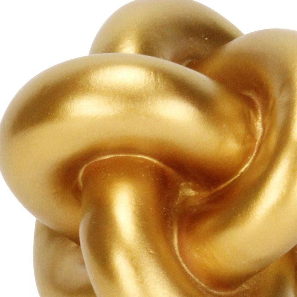 5" Gold Resin Knot Tabletop Sculpture
