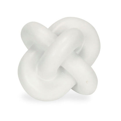 5" White Resin Knot Tabletop Sculpture