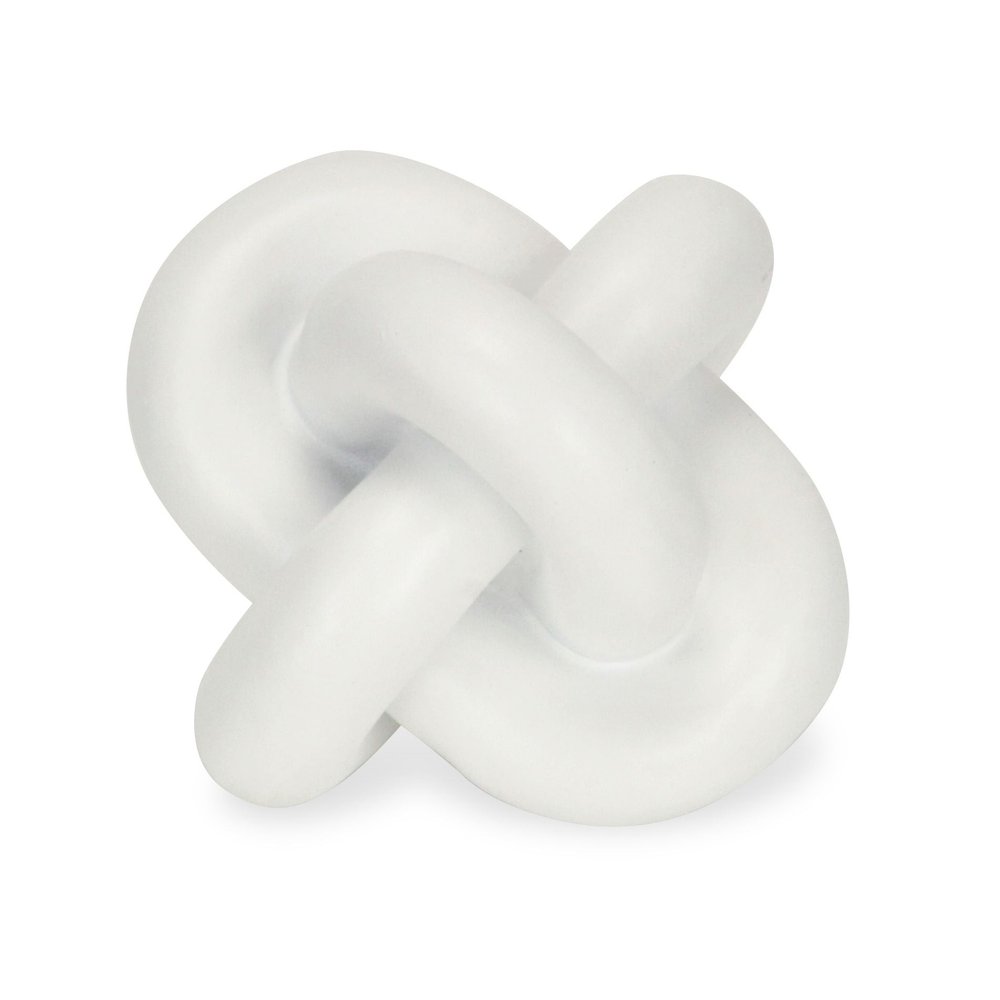 5" White Resin Knot Tabletop Sculpture